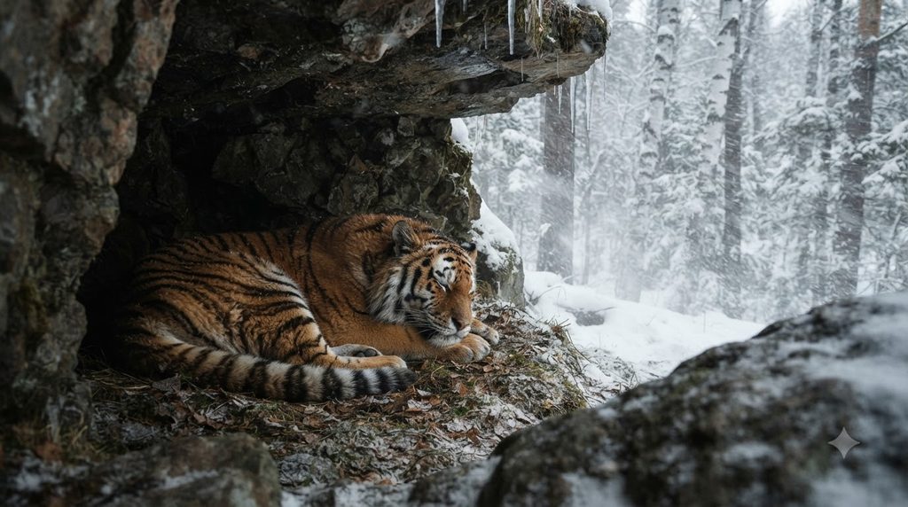 Siberian tiger resting